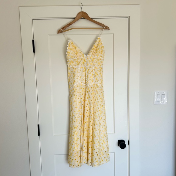 ACLER Stanton Cotton Eyelet Midi Dress in Yellow - Picture 2 of 8